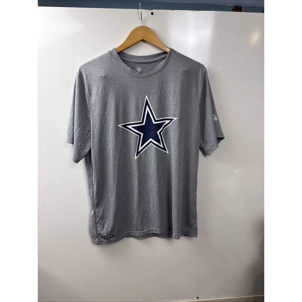 Dallas Cowboys Authentic Blue Heathered Star Logo Print Shirt Large Lightweight